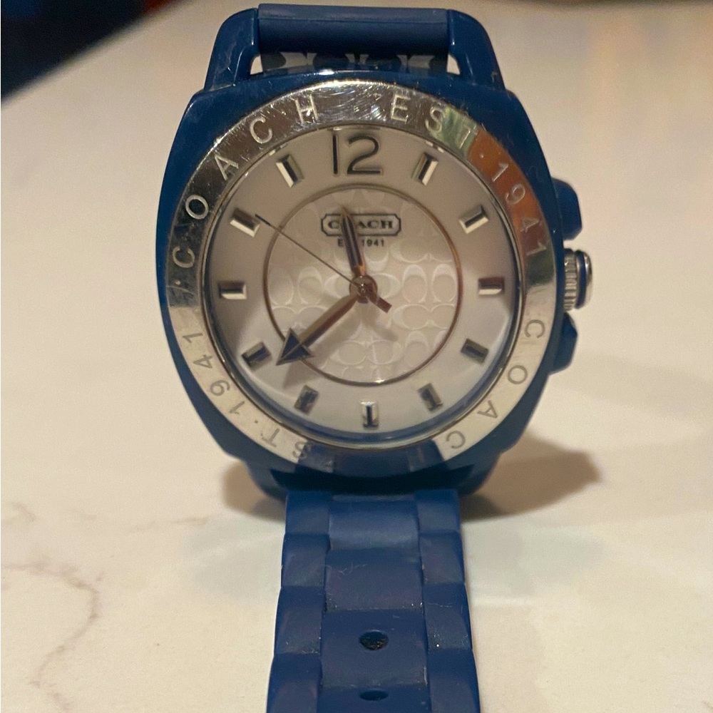 COACH Boyfriend Navy Blue Watch Silicone / Rubber Band